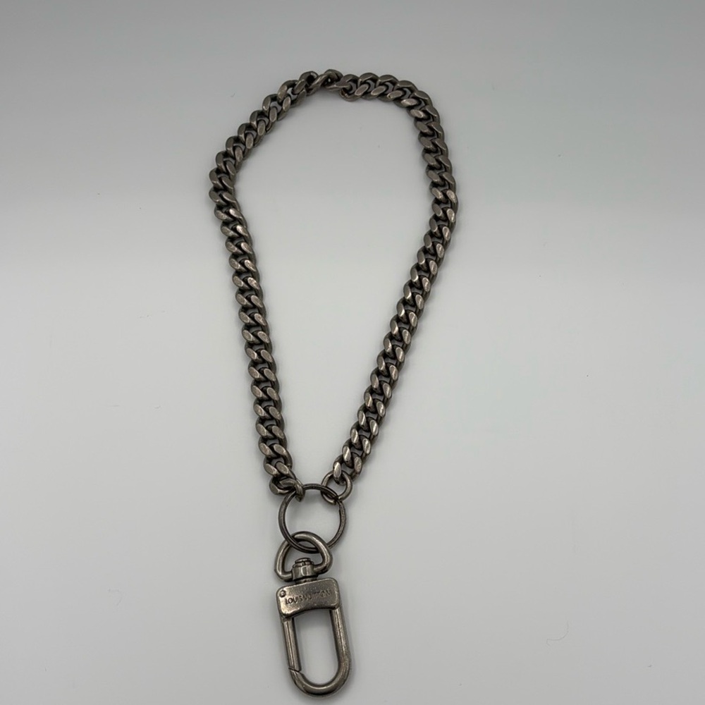 Authentic Louis Vuitton Brushed Silver 8.75” Bag Strap
